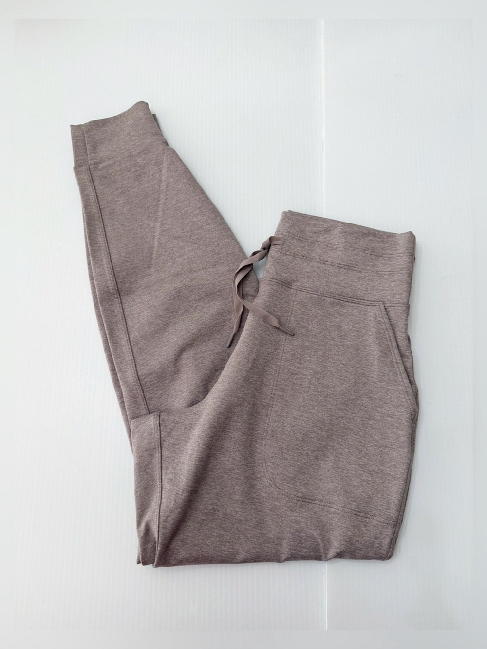 Spanx AirEssentials Tapered Jogger Sweatpants Heathered Brown XS